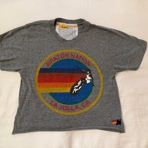 Aviator Nation grey tee shirt. La Jolla logo